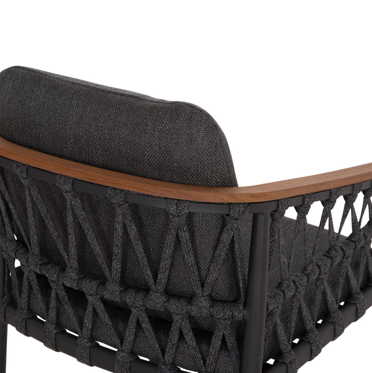 OUTDOOR DINING SET 5PCS STREAM HM11004.01 ALUMINUM-ROPE-OLEFIN CUSHION COVERS---GREY [6]