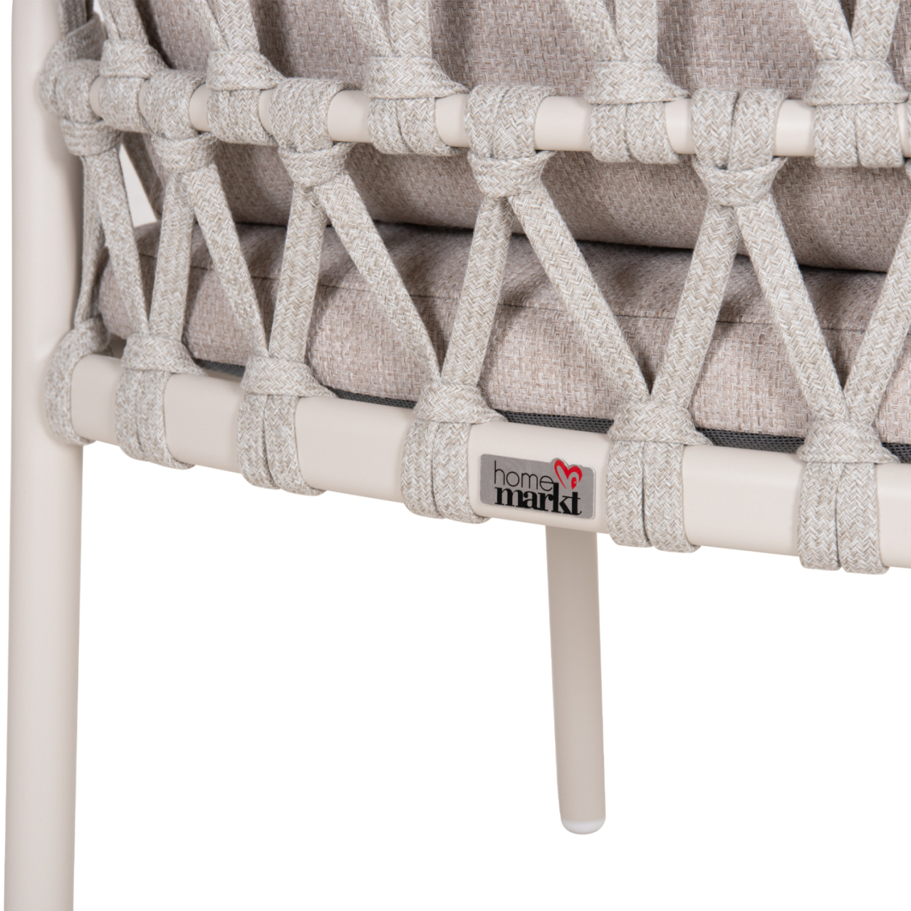 OUTDOOR DINING SET 5PCS STREAM HM11004.02 CREAM WHITE ALUM.--ROPE-OLEFIN CUSHIONS BEIGE [6]