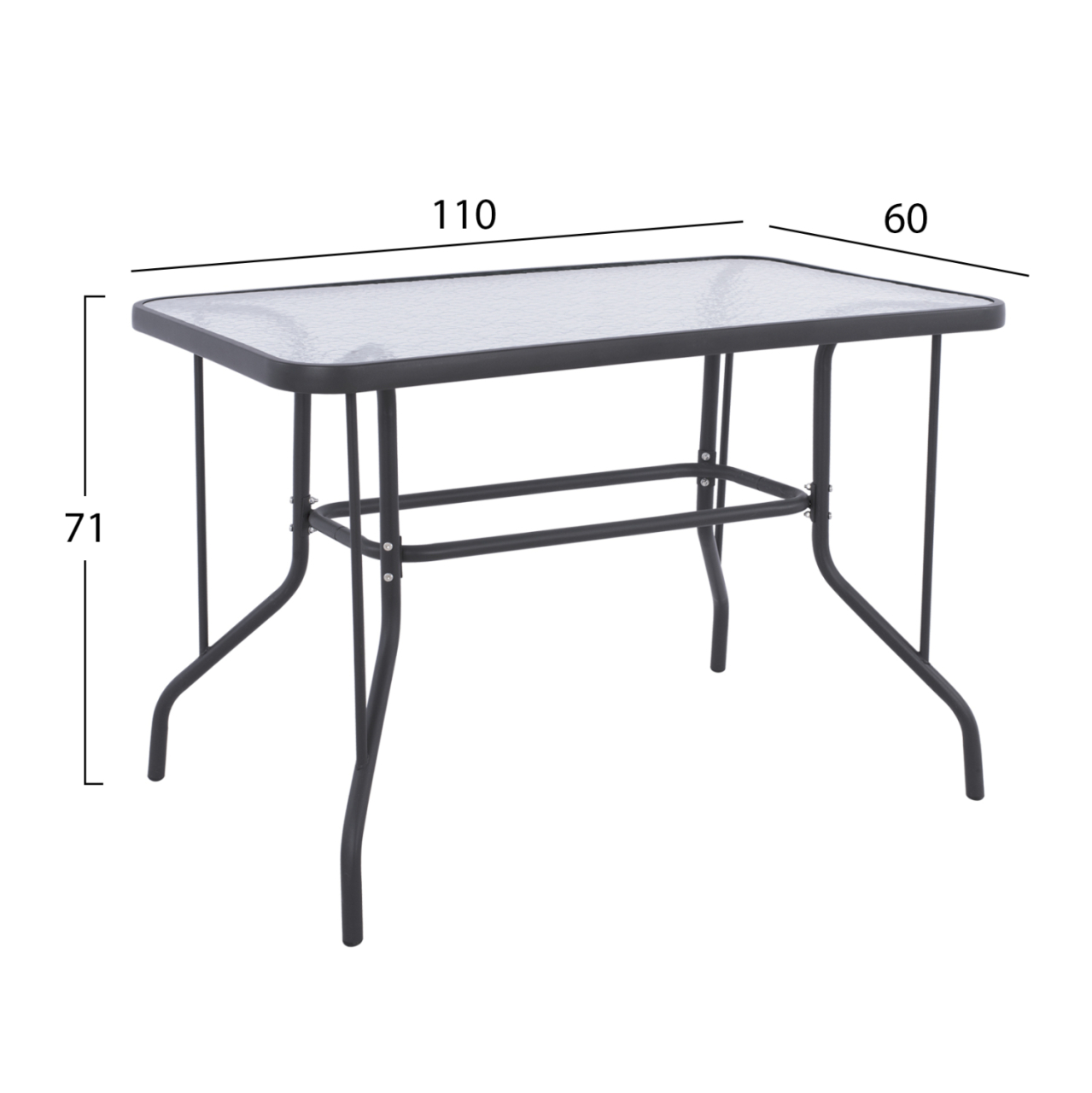 OUTDOOR DINING SET 5PCS SWIFTER HM21222 METAL CHAIRS and TABLE 110x60 GREY [2]