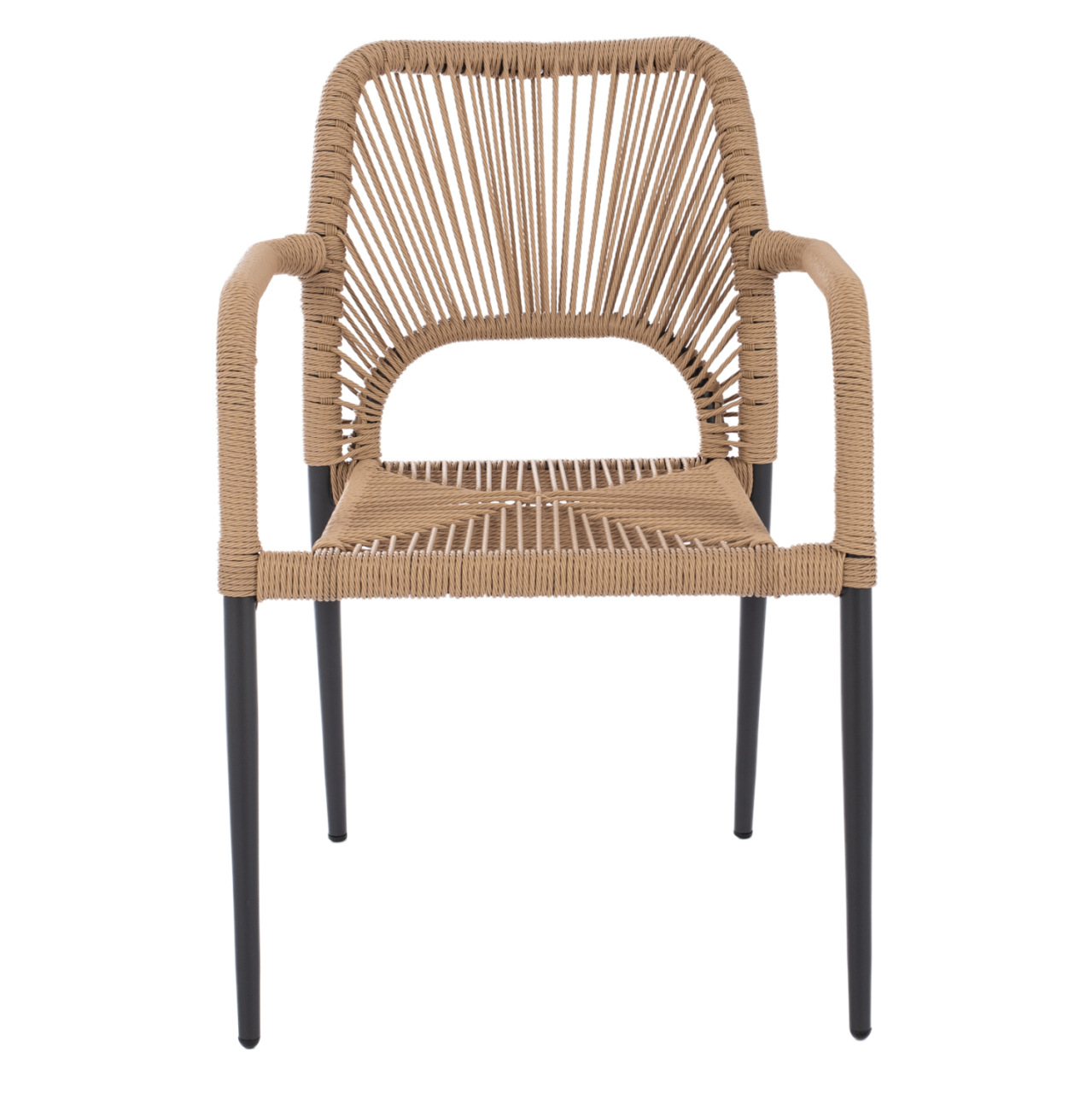 OUTDOOR DINING SET 5PCS TABER HM10824.02 ALUMINUM IN DARK GREY--POLYWOOD--P.E.ROPE IN BEIGE [4]