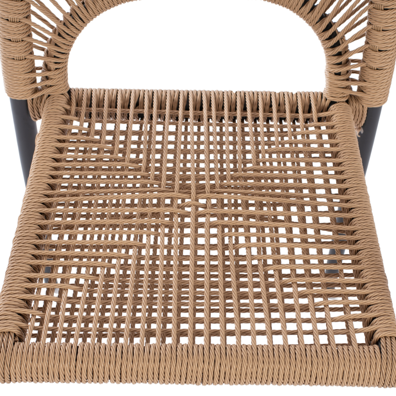 OUTDOOR DINING SET 5PCS TABER HM10824.02 ALUMINUM IN DARK GREY--POLYWOOD--P.E.ROPE IN BEIGE [5]