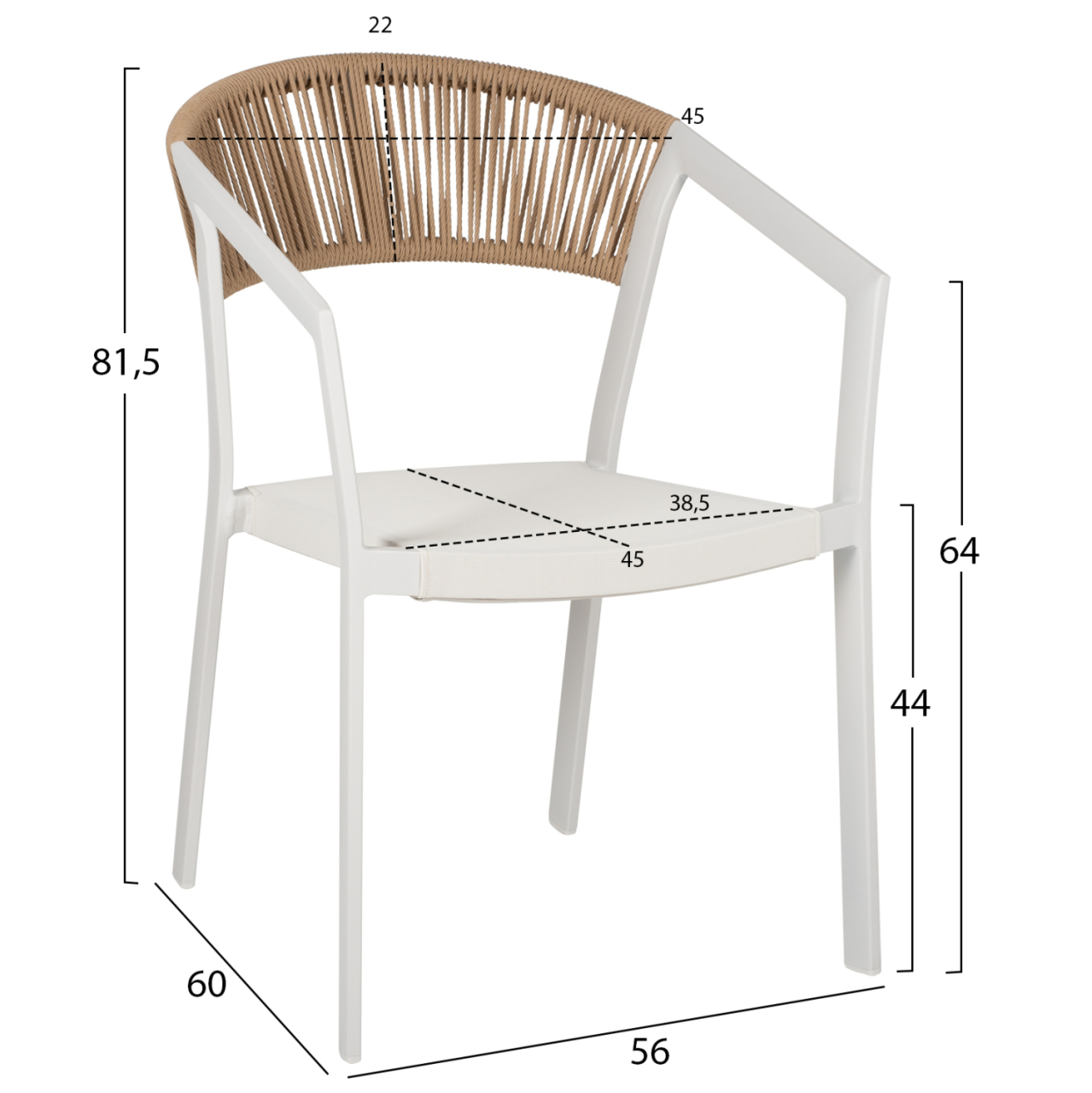 OUTDOOR DINING SET 5PCS TABER HM10837.02 ALUMINUM CHAIRS and TABLE--POLYWOOD--WHITE [3]