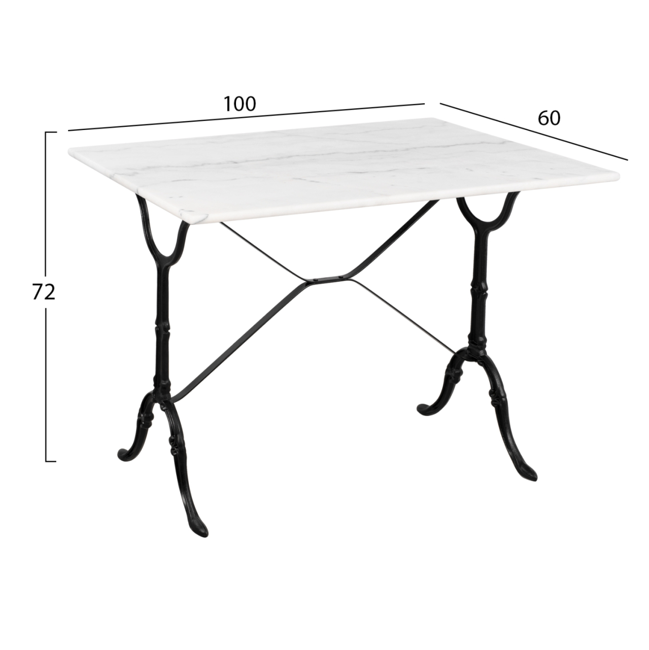 OUTDOOR DINING SET 5PCS ZETA HM10872.01 METAL-MARBLE-CAST IRON [2]