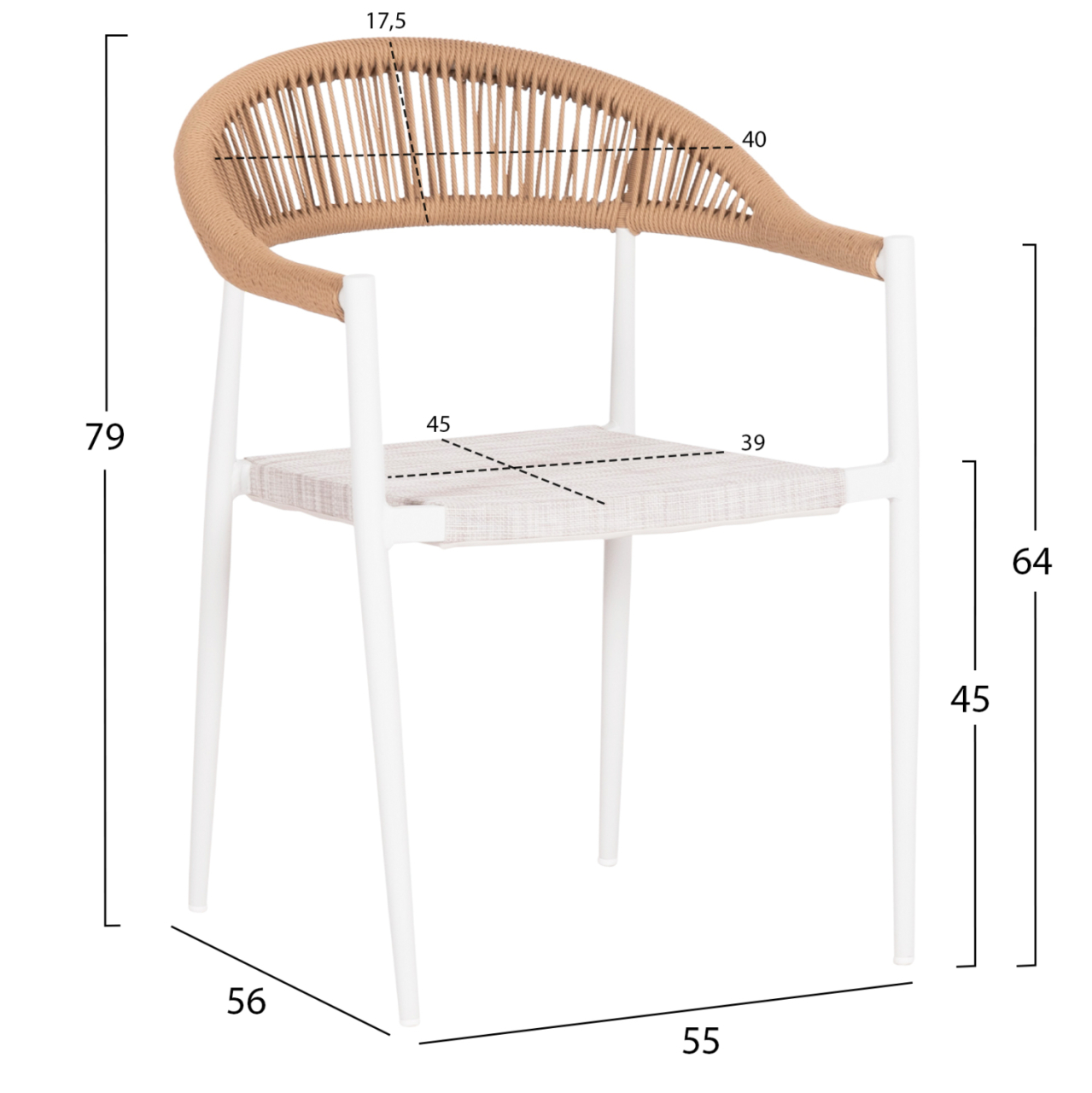 OUTDOOR DINING SET 7PCS BERG HM10876.03 WHITE METAL TABLE--ALUMINUM CHAIRS [3]