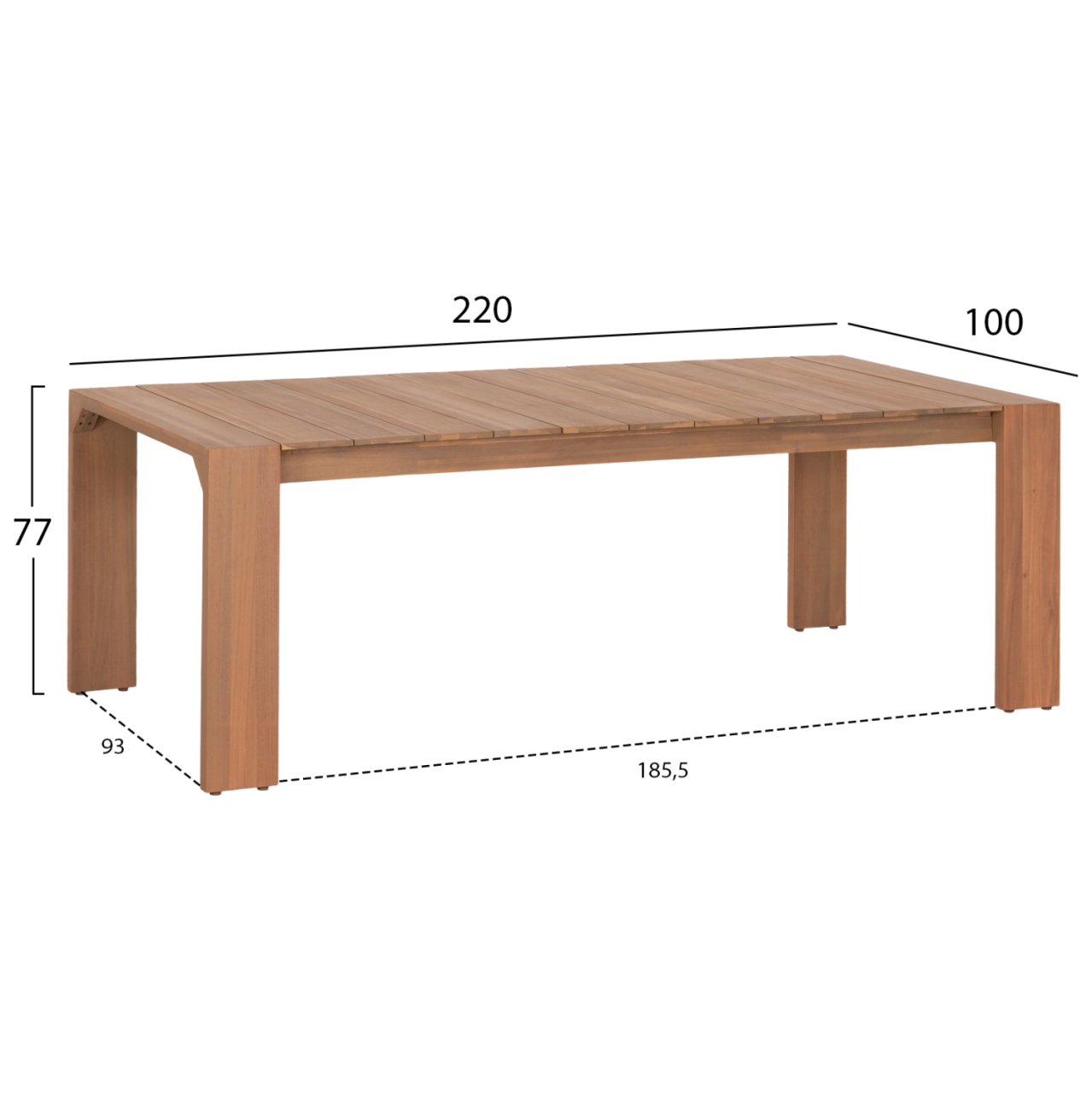 OUTDOOR DINING SET 7PCS CONTREL HM10901.01 ACACIA WOOD IN NATURAL--CUSHIONS IN BEIGE [2]