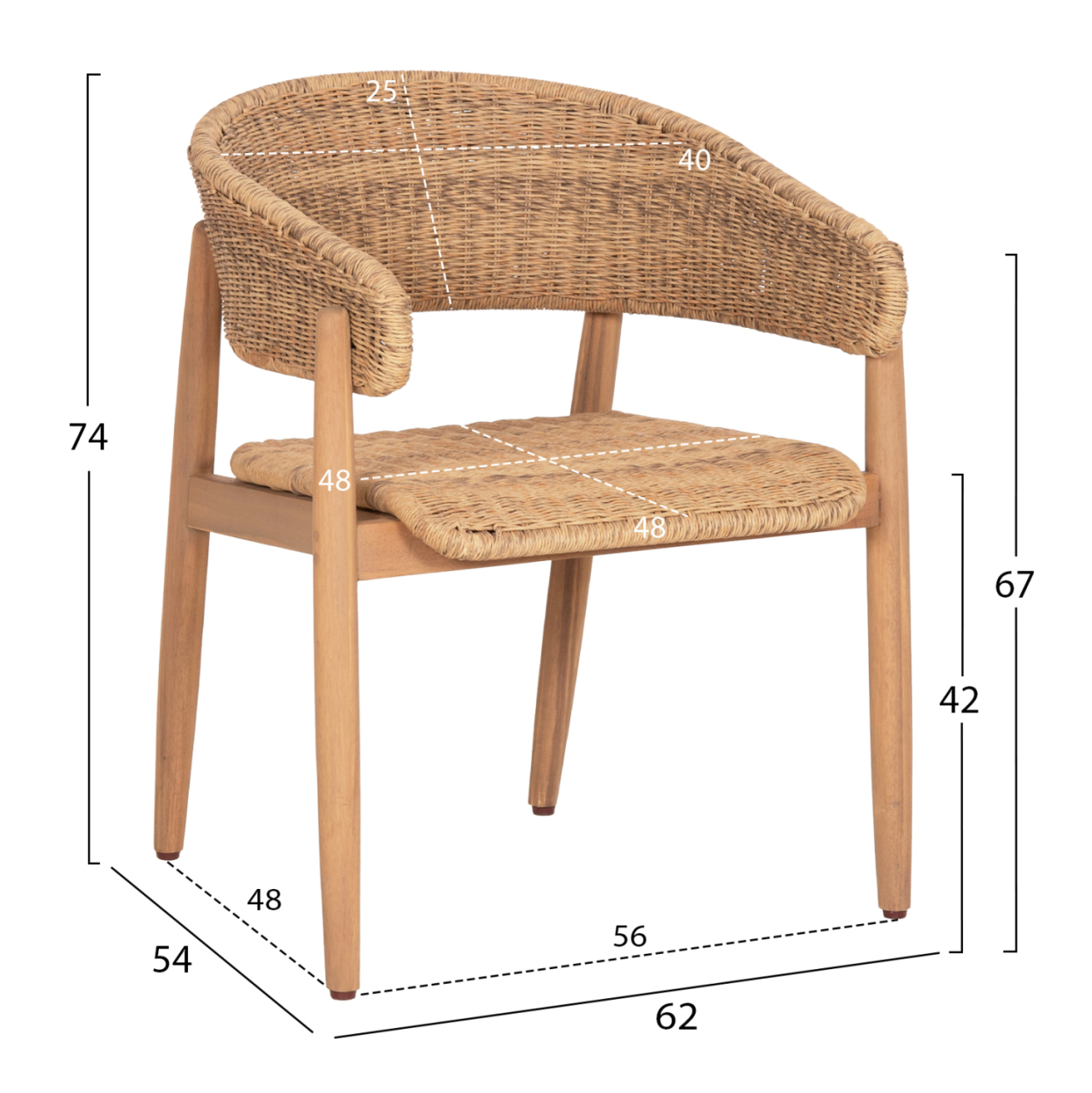 OUTDOOR DINING SET 7PCS CORT HM10908 ACACIA WOOD and ROPE IN NATURAL COLORS [3]