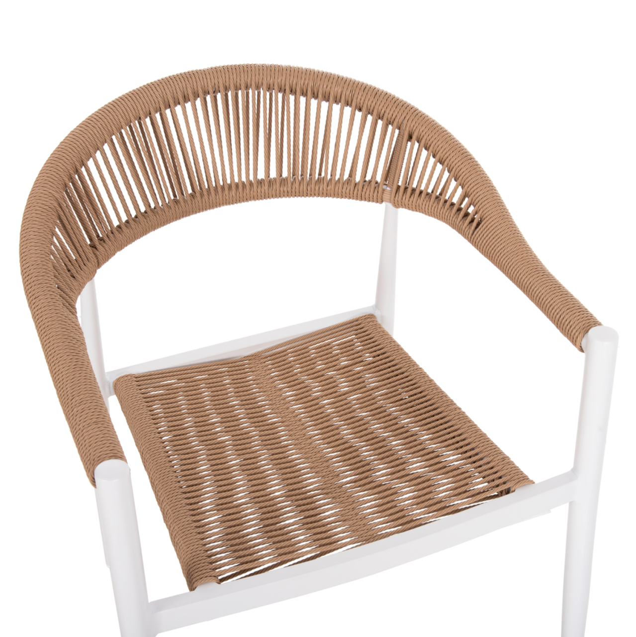 OUTDOOR DINING SET 7PCS GRET HM10877.03 WHITE METAL TABLE--ALUMINUM CHAIRS [7]