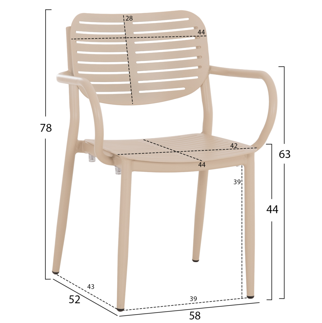 OUTDOOR DINING SET 7PCS HILLIARD HM10999.04 CHAMPAGNE COLORED ALUMINUM-POLYWOOD [3]