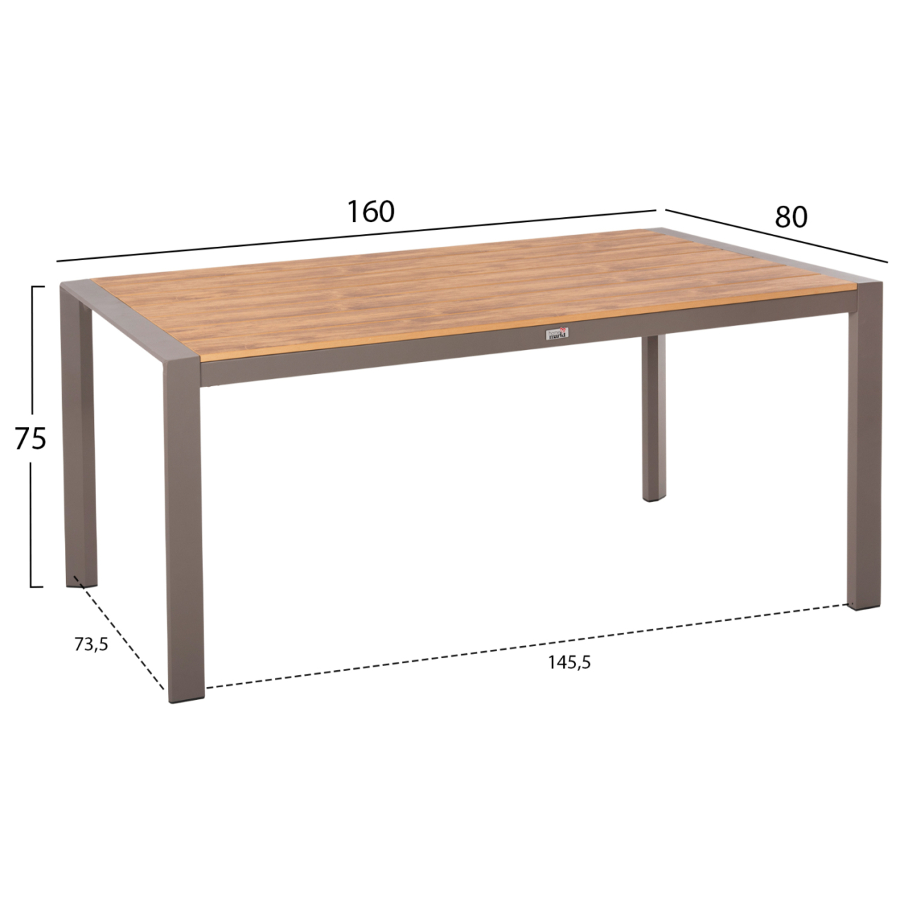 OUTDOOR DINING SET 7PCS HILLIARD HM10999.04 CHAMPAGNE COLORED ALUMINUM-POLYWOOD [2]