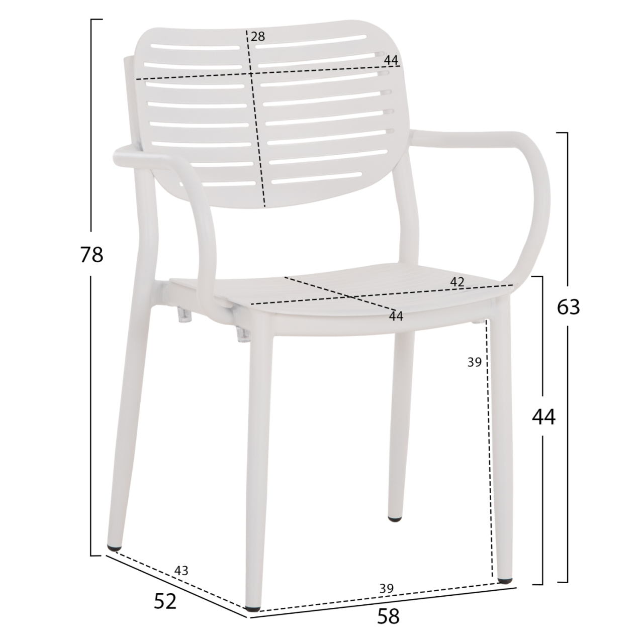 OUTDOOR DINING SET 7PCS HM10999.01 WHITE ALUMINUM-POLYWOOD [3]