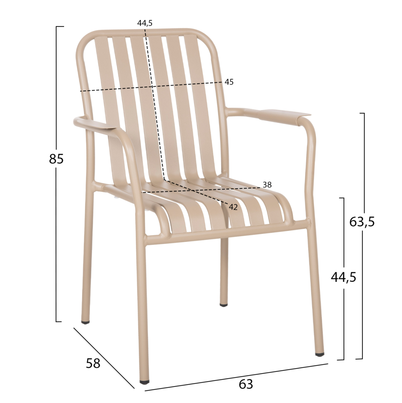 OUTDOOR DINING SET 7PCS KRUM HM21158 ALUMINUM IN CHAMPAGNE COLOR [4]