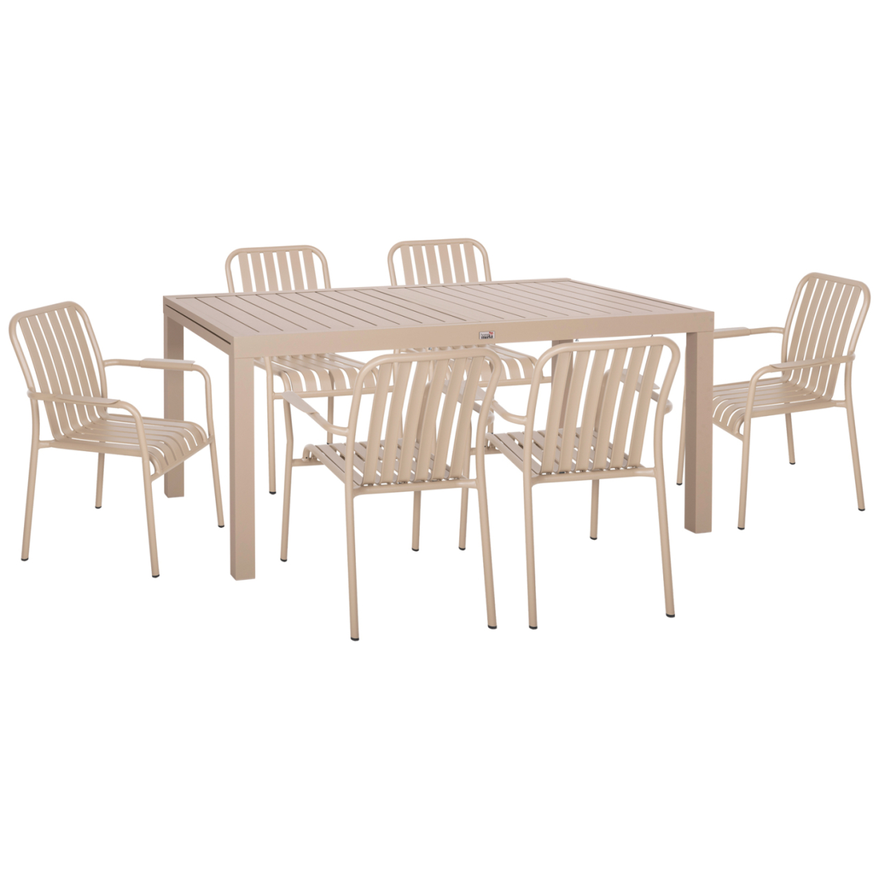 OUTDOOR DINING SET 7PCS KRUM HM21158 ALUMINUM IN CHAMPAGNE COLOR [2]