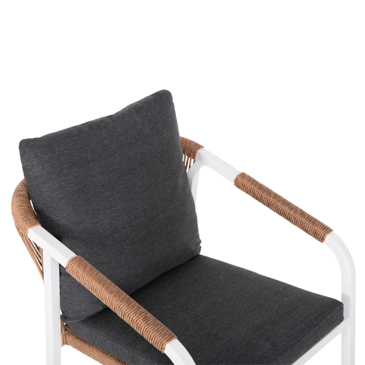 OUTDOOR DINING SET 7PCS MAERLY HM10826.01 ALUMINUM IN WHITE--POLYWOOD--GREY CUSHIONS [5]