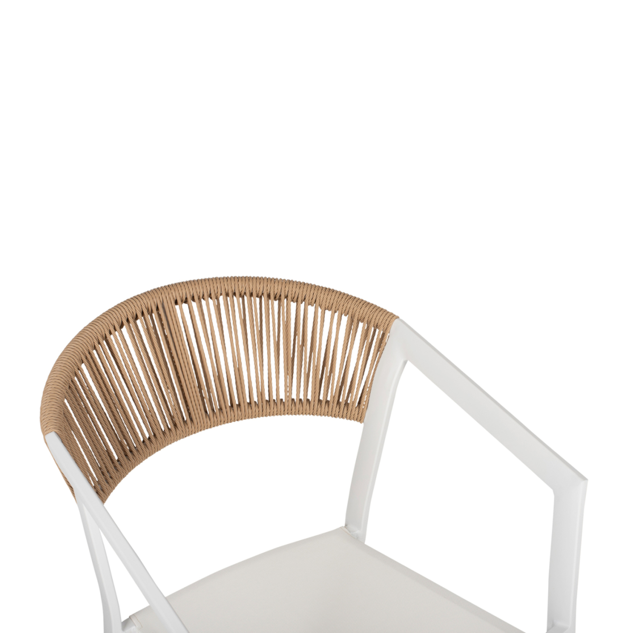 OUTDOOR DINING SET 7PCS MIRI HM10875.03 WHITE METAL TABLE--ALUMINUM CHAIRS [7]