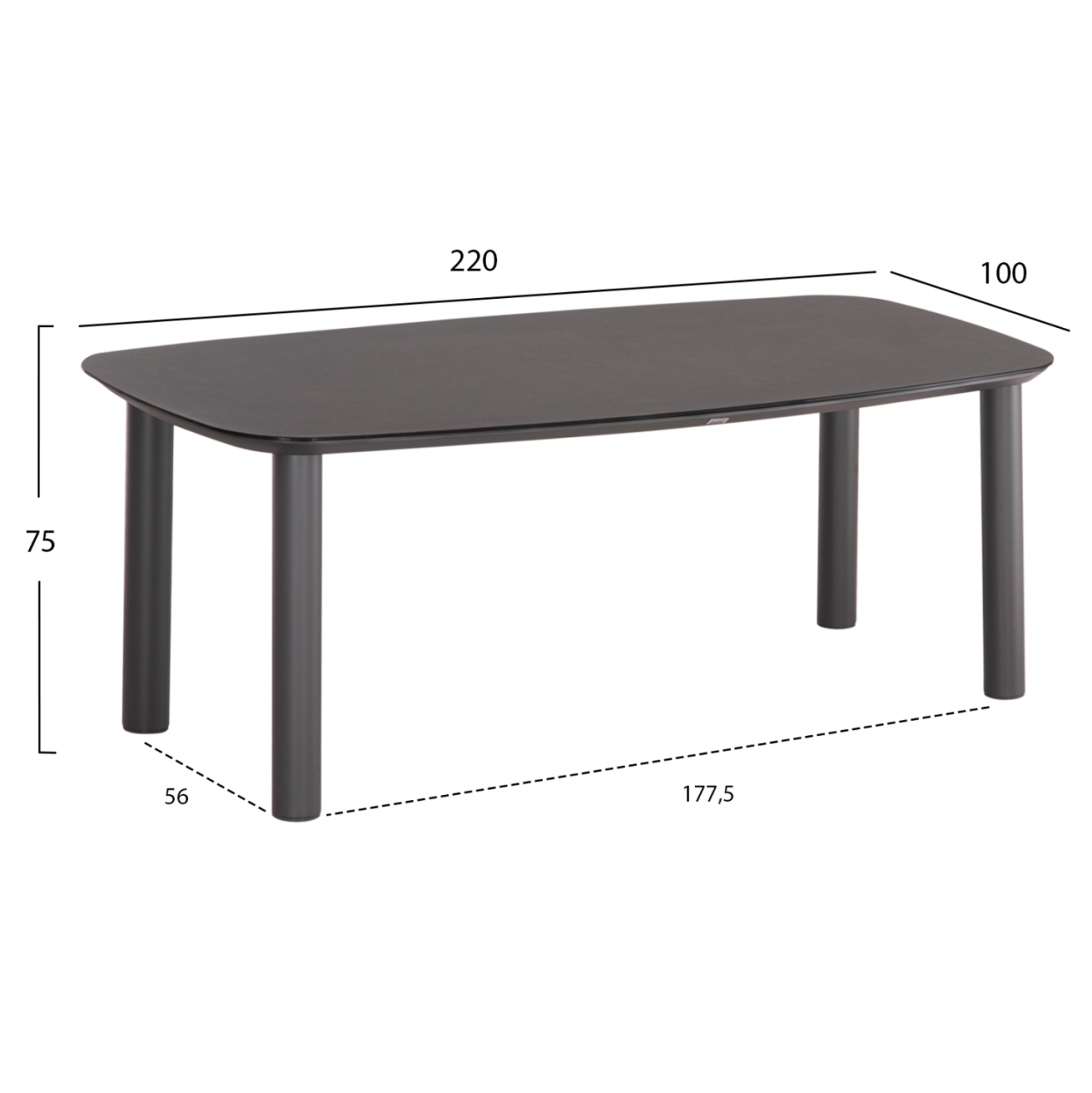 OUTDOOR DINING SET 7PCS SENTI HM10908.01 ALUMINUM and OLEFIN CUSHION COVERS---GREY [2]