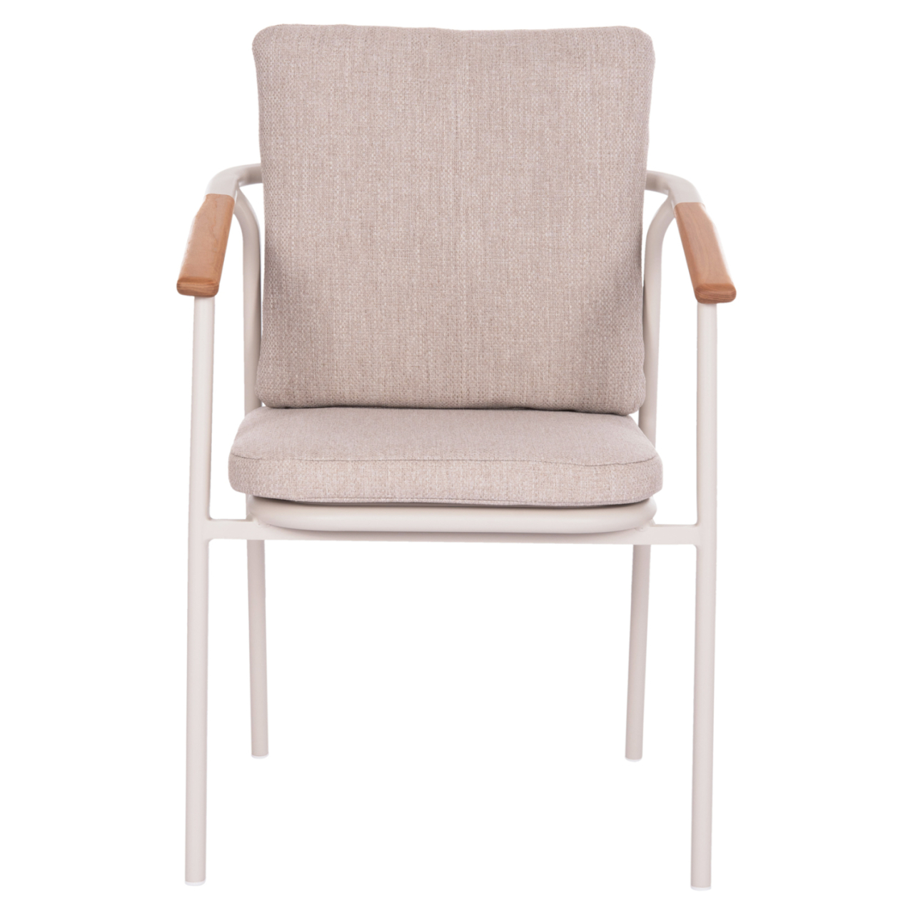 OUTDOOR DINING SET 7PCS SENTI HM10908.02 ALUMINUM IN CREAM WHITE and BEIGE OLEFIN CUSHION COVERS [4]