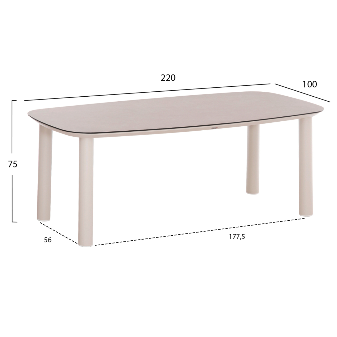 OUTDOOR DINING SET 7PCS SENTI HM10908.02 ALUMINUM IN CREAM WHITE and BEIGE OLEFIN CUSHION COVERS [2]