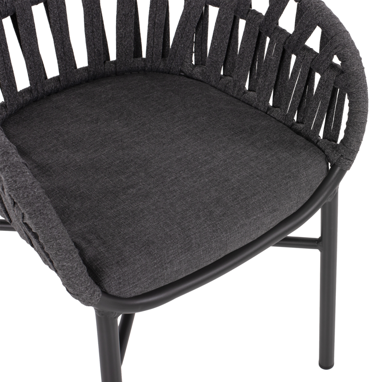 OUTDOOR DINING SET 7PCS TABER HM10829.01 ALUMINUM IN DARK GREY--POLYWOOD--P.E.ROPE [5]