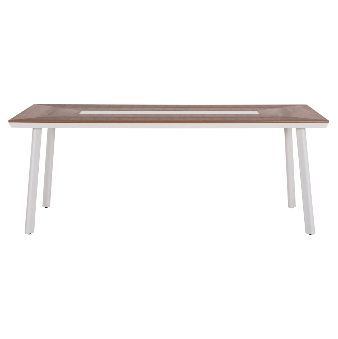 OUTDOOR DINING SET 7PCS TABER HM10829.02 ALUMINUM IN WHITE--POLYWOOD--P.E.ROPE BEIGE [8]