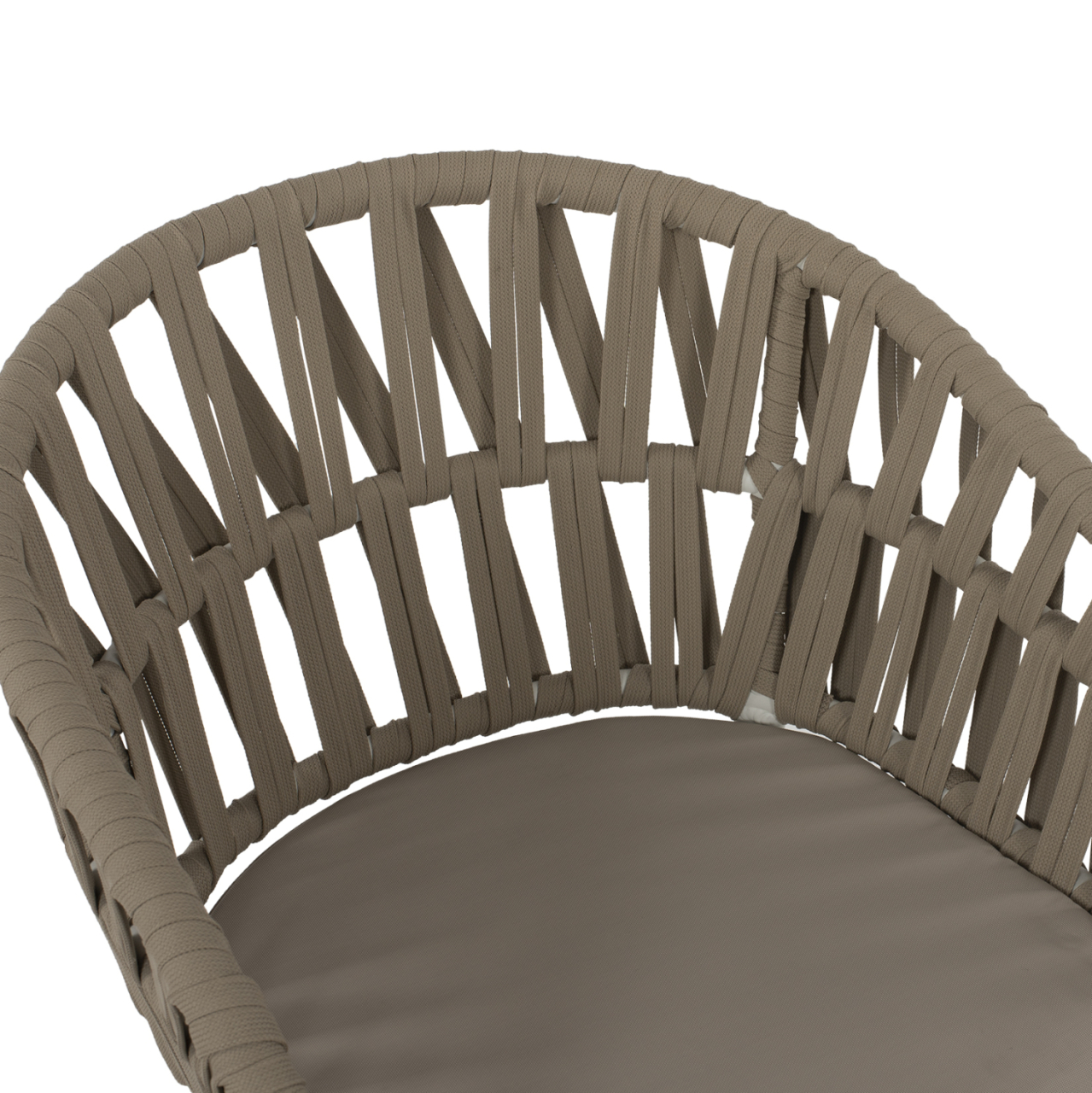 OUTDOOR DINING SET 7PCS TABER HM10829.02 ALUMINUM IN WHITE--POLYWOOD--P.E.ROPE BEIGE [6]