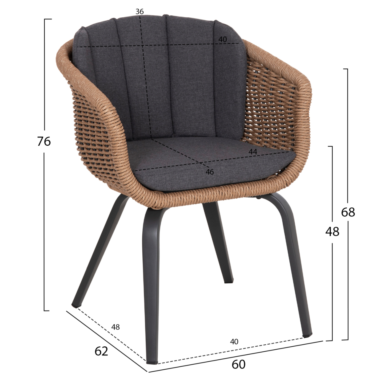 OUTDOOR DINING SET 7PCS VICTUS HM10862.01 GREY ALUMINUM-SINTERED STONE-OLEFIN--WICKER [4]
