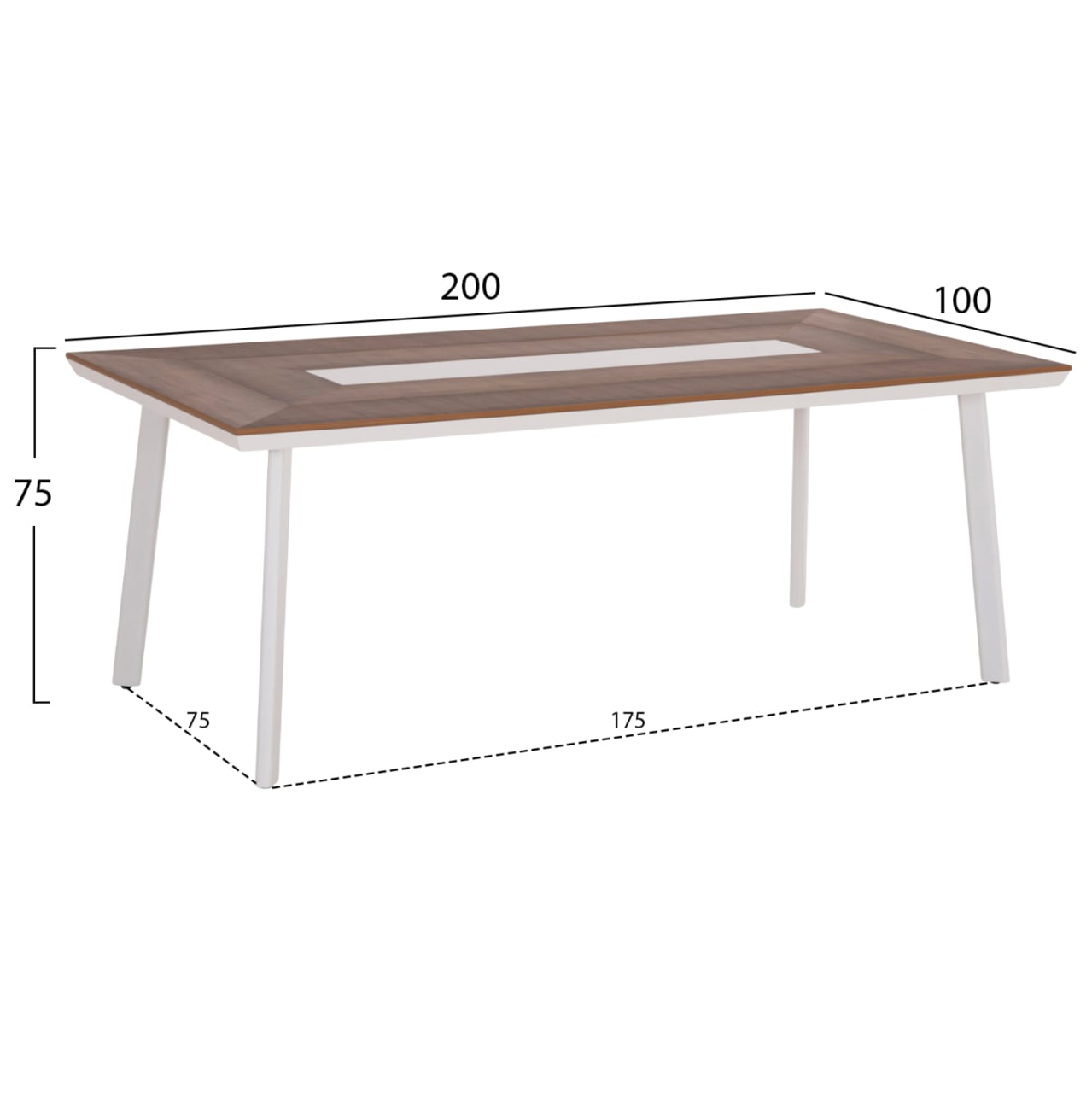 OUTDOOR DINING SET 9PCS MAGNET HM10828.02 ALUMINUM IN WHITE--POLYWOOD--P.E.ROPE [2]