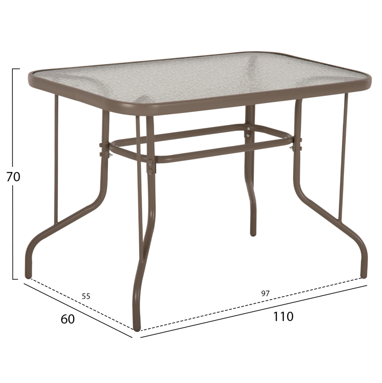 OUTDOOR DINING SET ADAM HM10897.04 TABLE 110x60cm and 4 ARMCHAIRS--CHAMPAGNE COLOR [2]