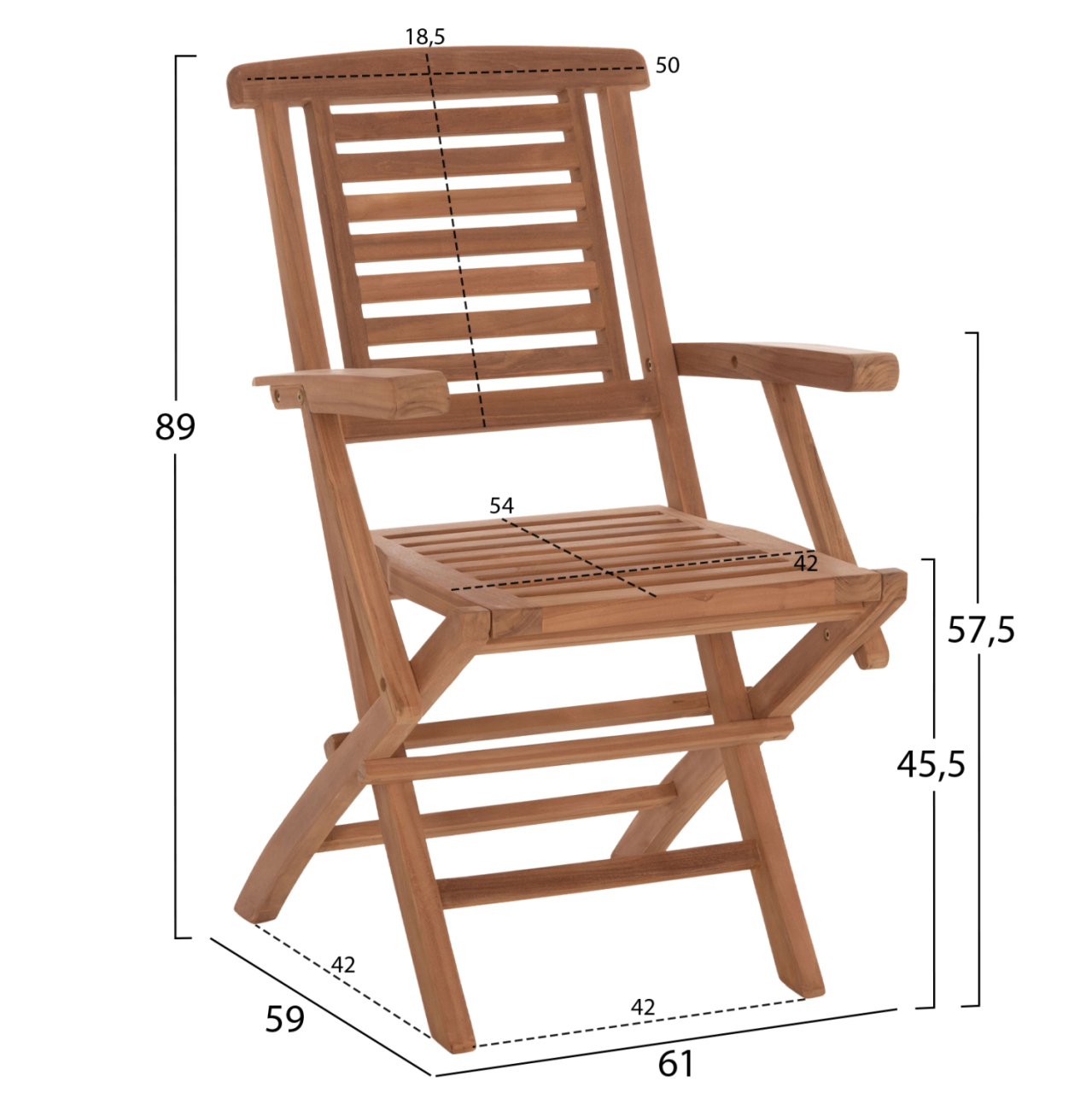 OUTDOOR DINING SET CRANDER HM21288 TABLE and 6 DINING CHAIRS FOLDABLE--TEAK WOOD [3]