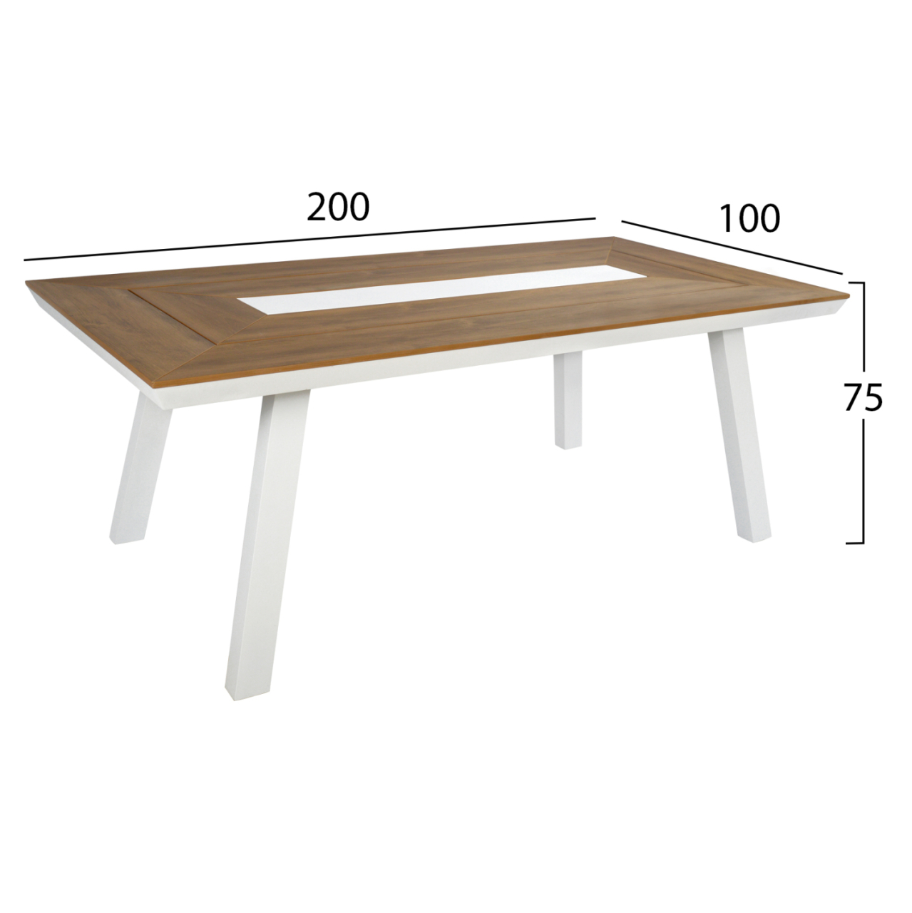 OUTDOOR DINING SET TABER HM10738.01 TABLE and 6 DINING CHAIRS-ALUMINUM and POLYWOOD--WHITE [4]