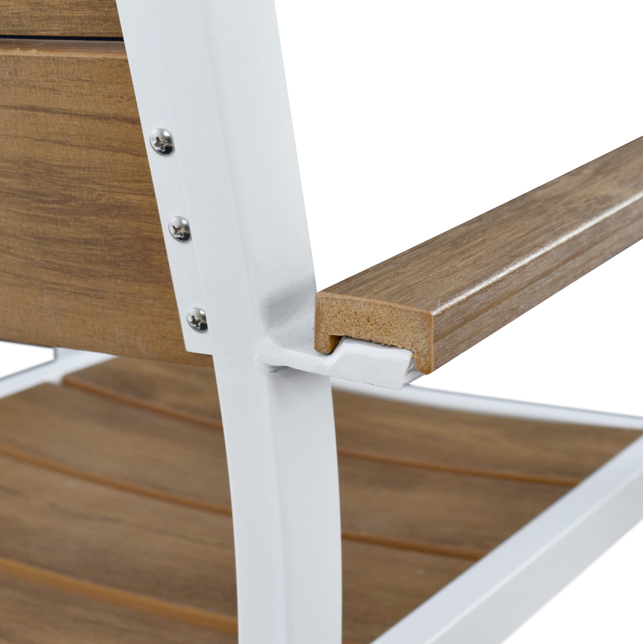 OUTDOOR DINING SET TABER HM10738.01 TABLE and 6 DINING CHAIRS-ALUMINUM and POLYWOOD--WHITE [6]