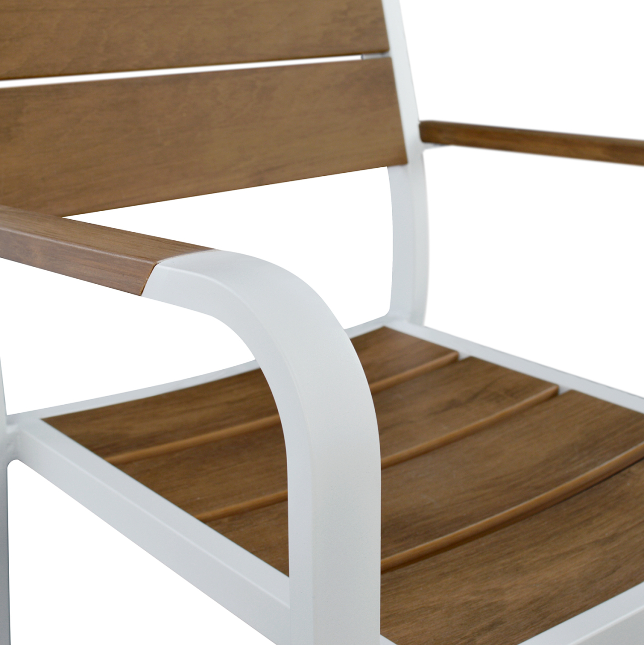 OUTDOOR DINING SET TABER HM10738.01 TABLE and 6 DINING CHAIRS-ALUMINUM and POLYWOOD--WHITE [5]