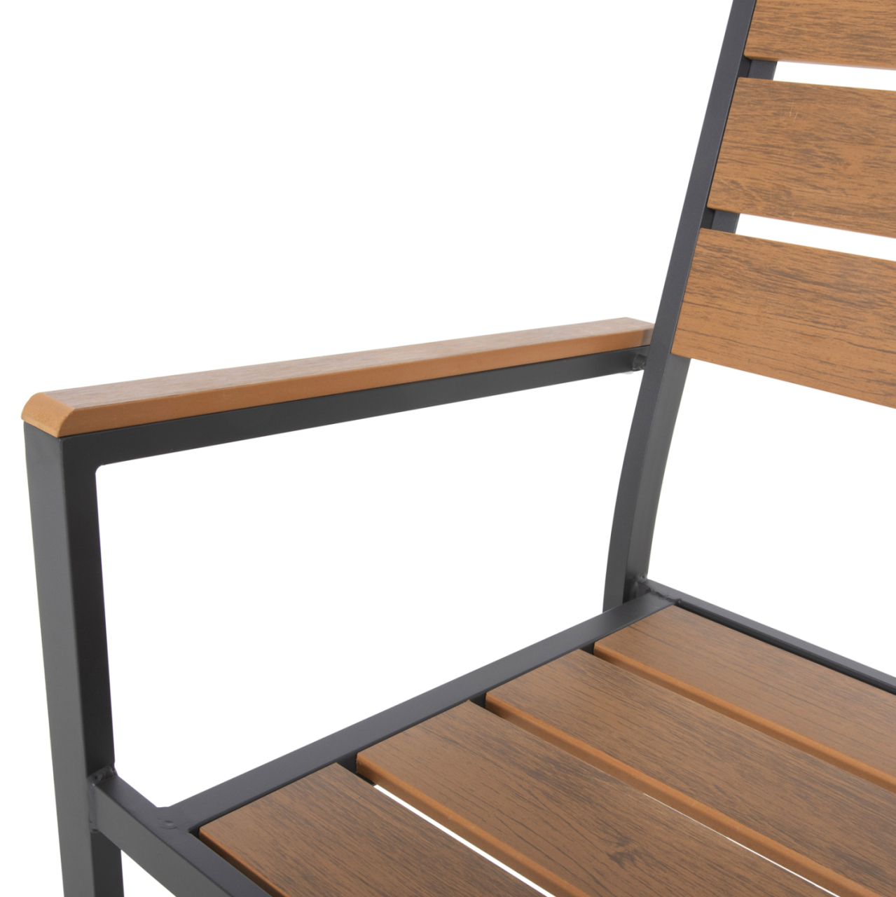 OUTDOOR DINING SET TABER HM21198 TABLE and 6 DINING CHAIRS-ALUMINUM and POLYWOOD--ANTHRACITE COLOR [7]