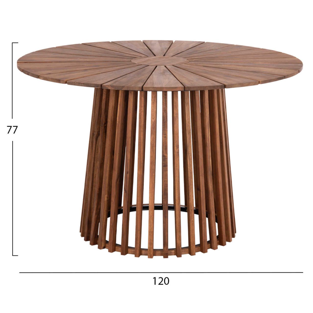 OUTDOOR DINING TABLE CRISTOBAL HM6234 ACACIA WOOD-METAL Φ120x76Hcm. [2]