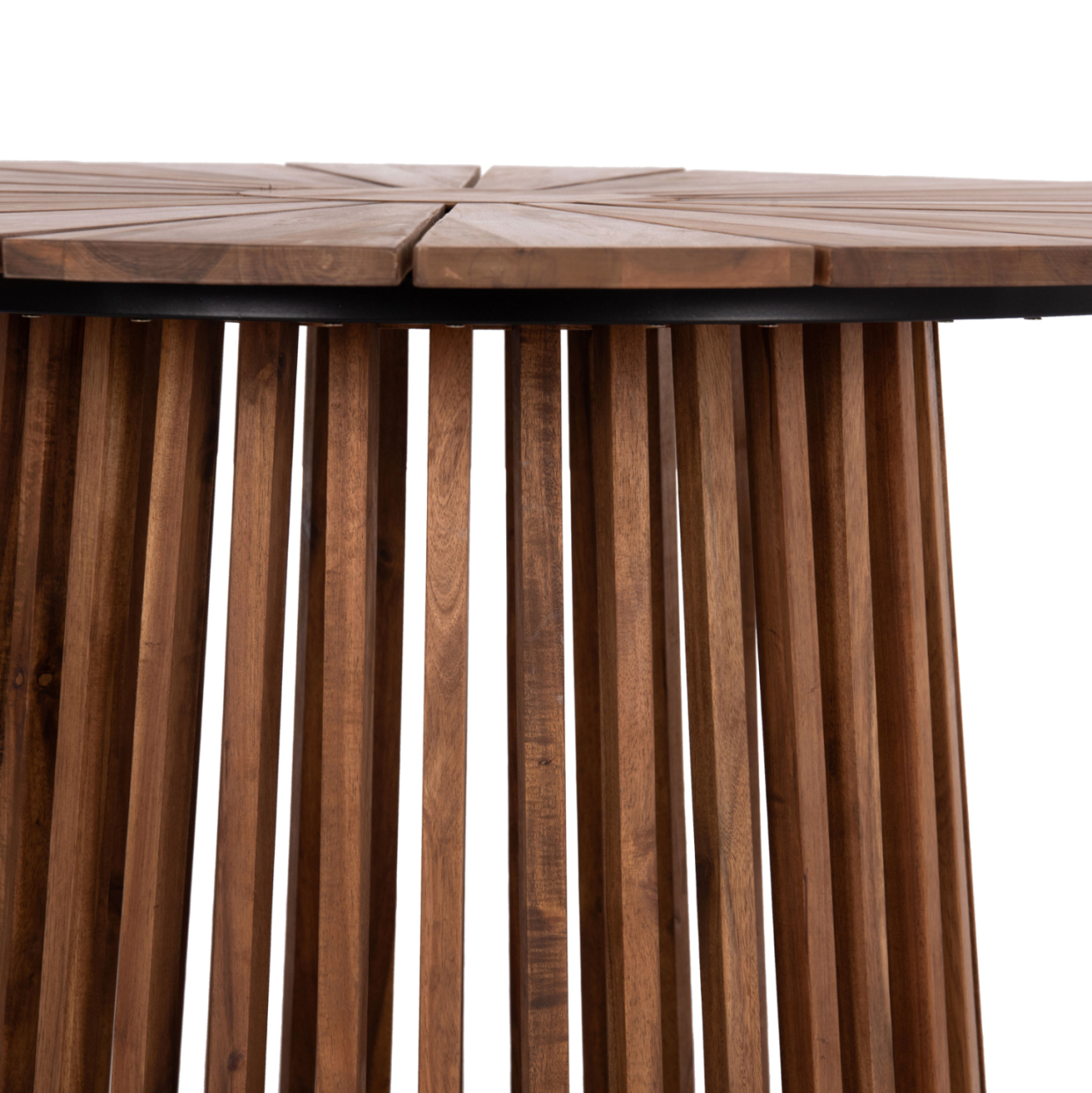 OUTDOOR DINING TABLE CRISTOBAL HM6234 ACACIA WOOD-METAL Φ120x76Hcm. [5]