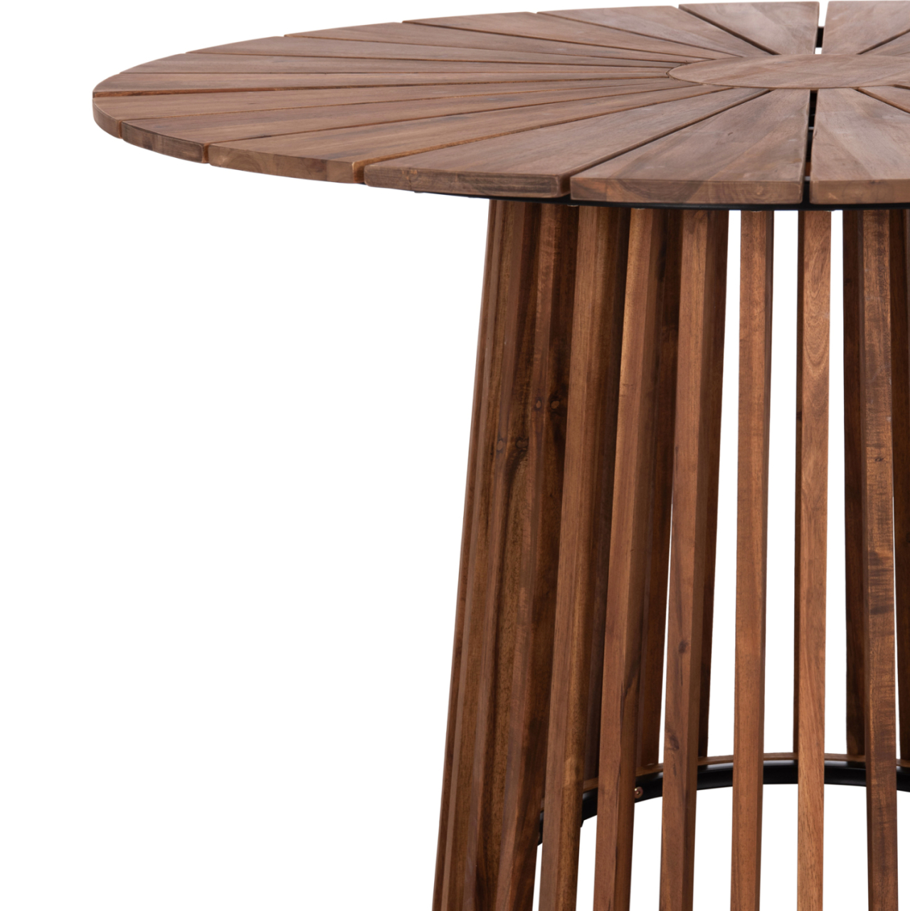 OUTDOOR DINING TABLE CRISTOBAL HM6234 ACACIA WOOD-METAL Φ120x76Hcm. [7]
