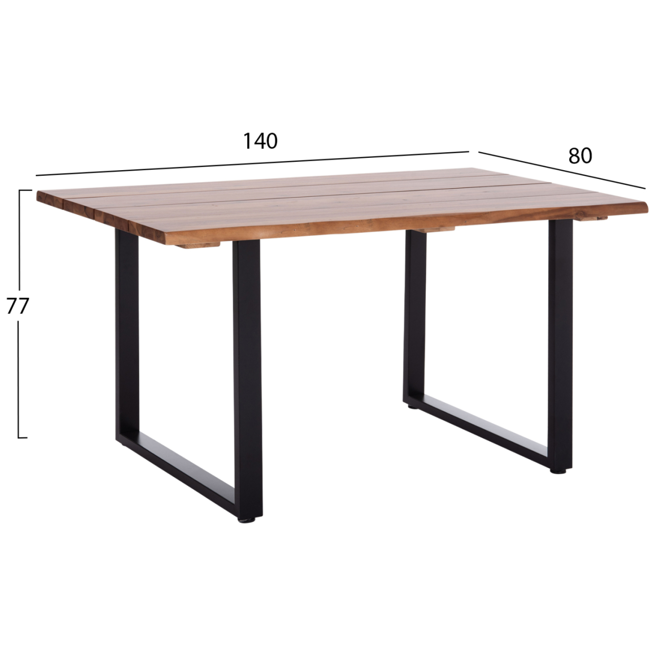 OUTDOOR DINING TABLE FRIGGO HM6296.01 ACACIA WOOD 3.5cm thick--METAL LEGS 140x80x77Hcm [2]