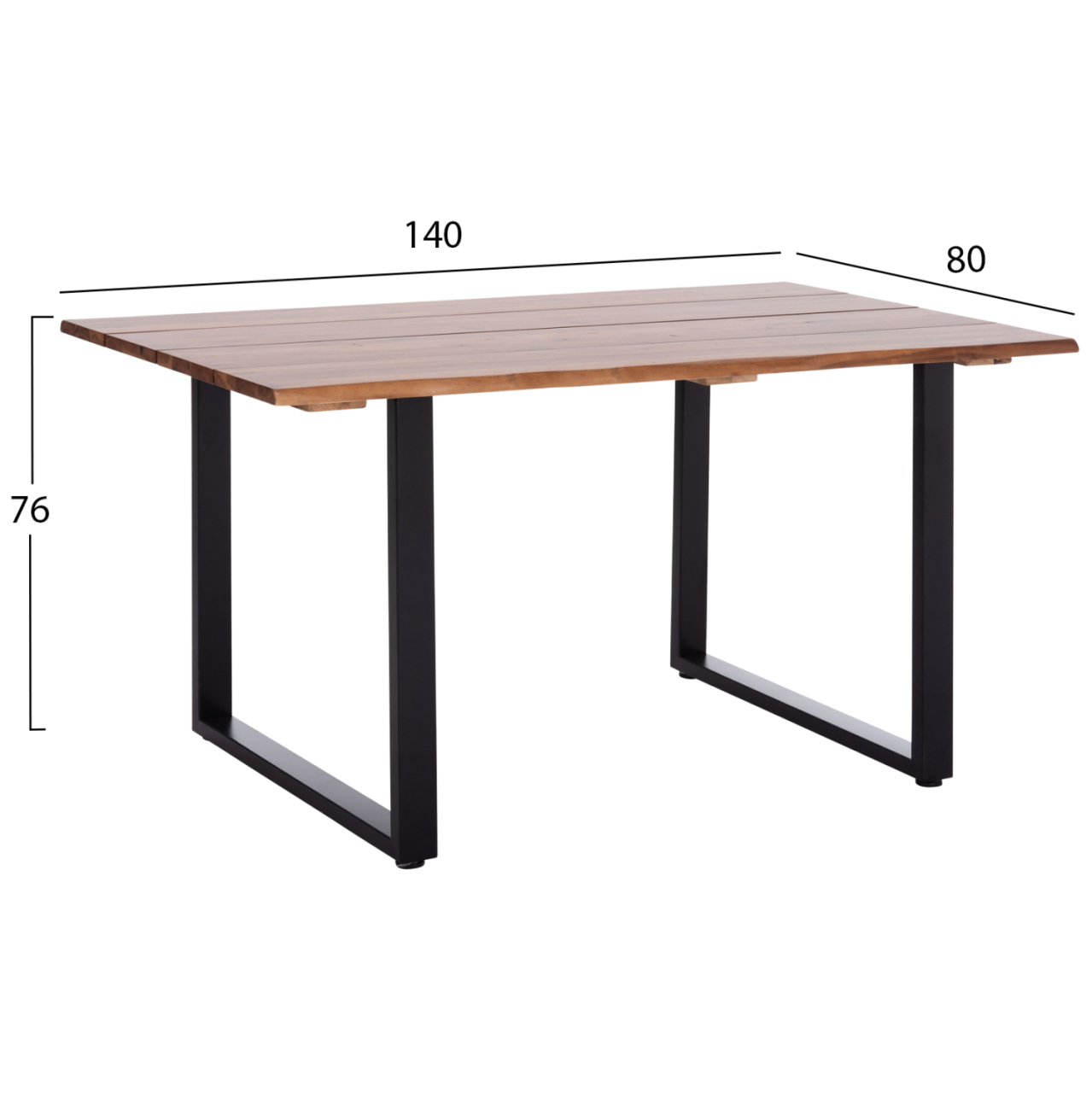 OUTDOOR DINING TABLE FRIGGO HM6296.02 ACACIA WOOD 2.6cm thick--METAL LEGS 140x80x76Hcm [2]