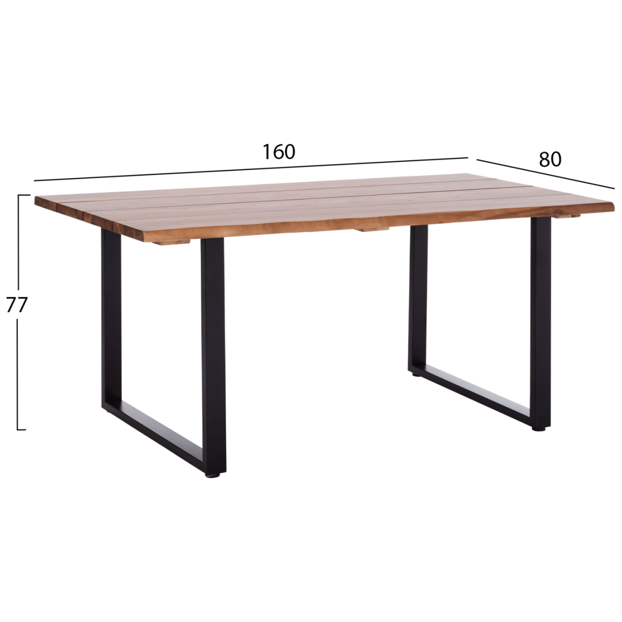 OUTDOOR DINING TABLE FRIGGO HM6297.01 ACACIA WOOD 3.5cm thick--METAL LEGS 160x80x77Hcm [2]