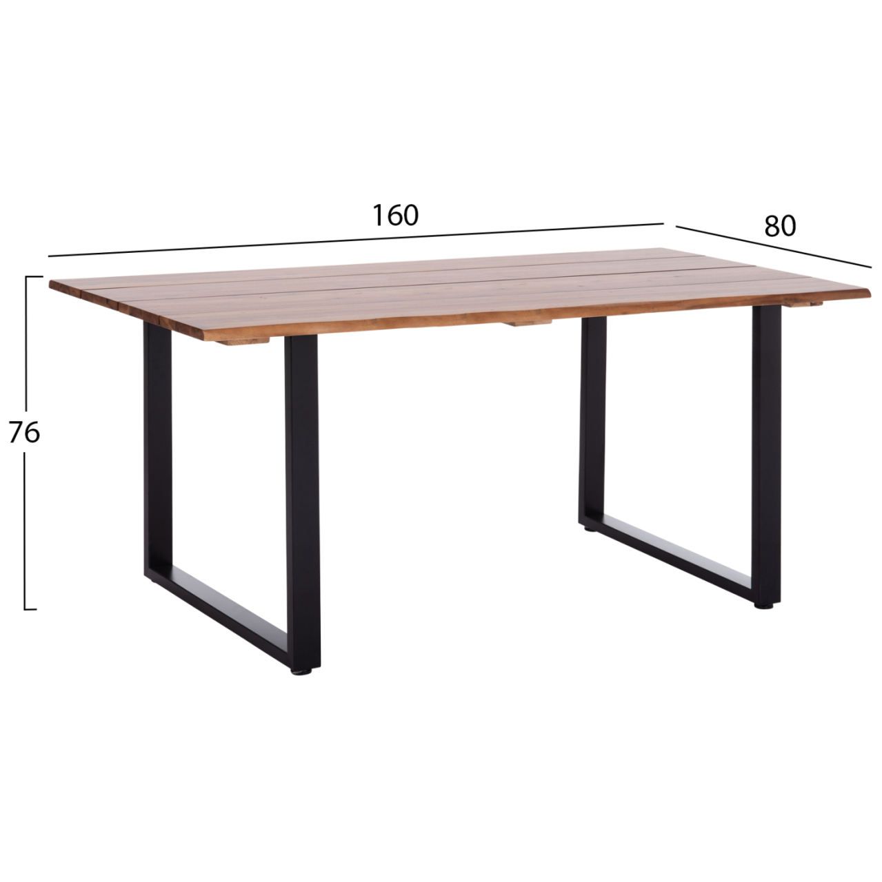 OUTDOOR DINING TABLE FRIGGO HM6297.02 ACACIA WOOD 2.6cm thick--METAL LEGS 160x80x76Hcm [2]