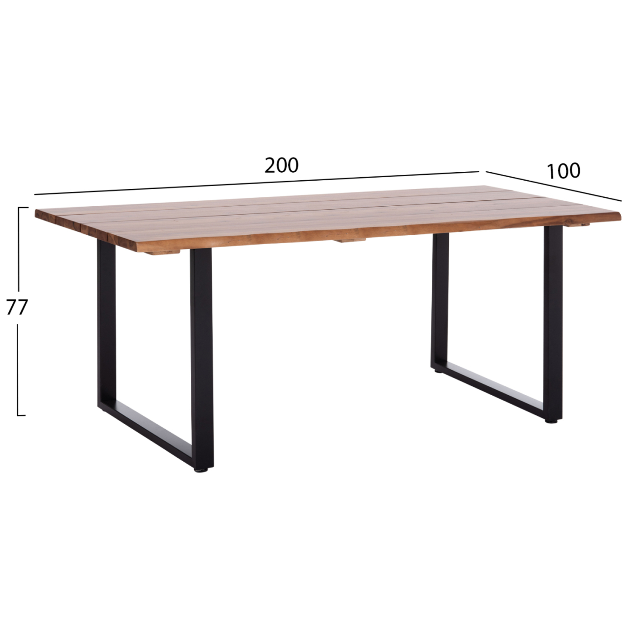 OUTDOOR DINING TABLE FRIGGO HM6298.02 ACACIA WOOD 2.6cm thick--METAL LEGS 200x100x76Hcm [2]