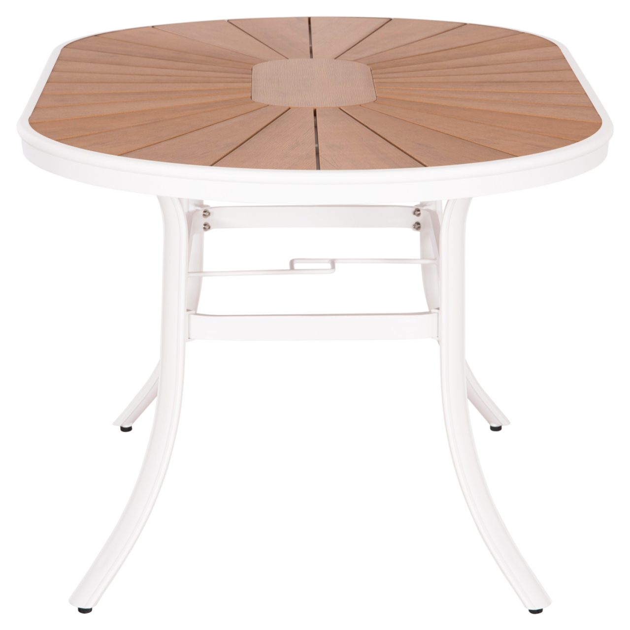 OUTDOOR DINING TABLE TELAMO HM6288.02 ALUMINUM IN WHITE and POLYWOOD TABLETOP 160X90Χ73.5Hcm. [4]