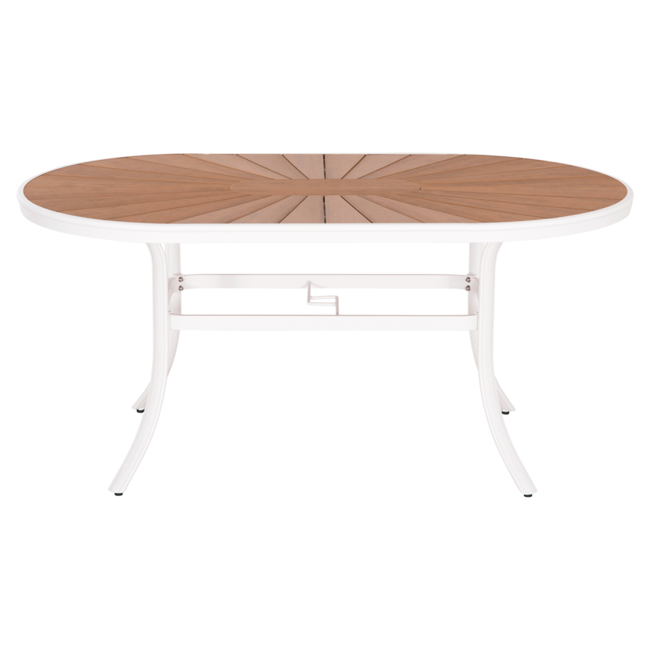 OUTDOOR DINING TABLE TELAMO HM6288.02 ALUMINUM IN WHITE and POLYWOOD TABLETOP 160X90Χ73.5Hcm. [3]