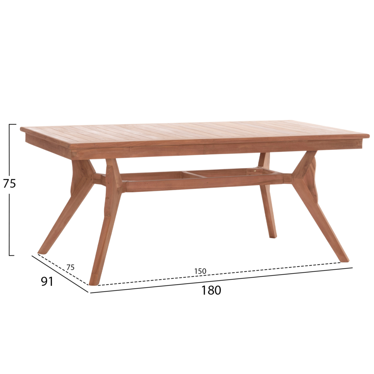 OUTDOOR DINING TABLE WONDER HM18116 TEAK WOOD--NATURAL COLOR 180x91x75Hcm. [2]