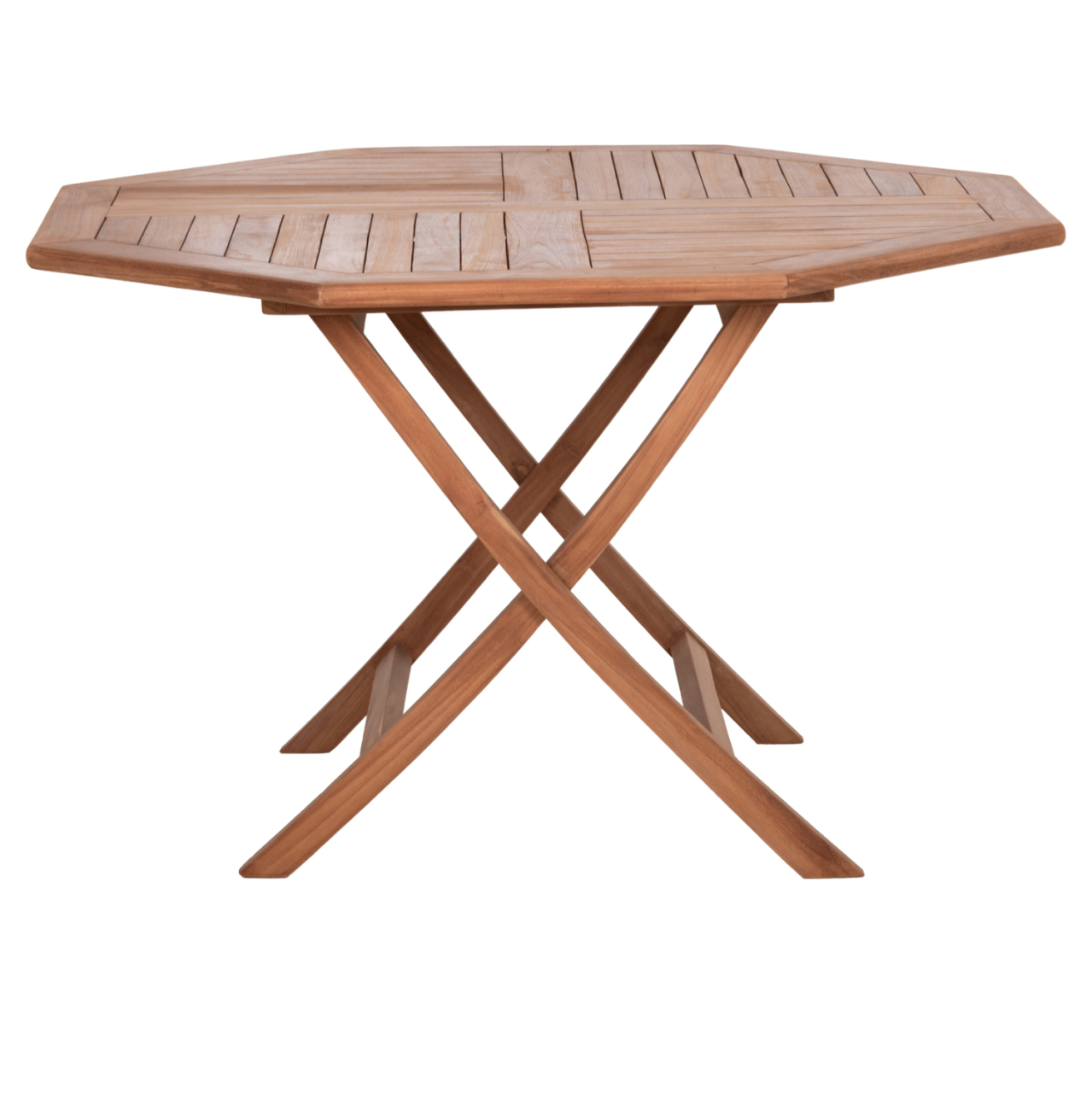 OUTDOOR FOLDABLE POLYGON DINING TABLE KARLIN HM6618 TEAK WOOD-NATURAL COLOR 120x120x75Hcm [5]