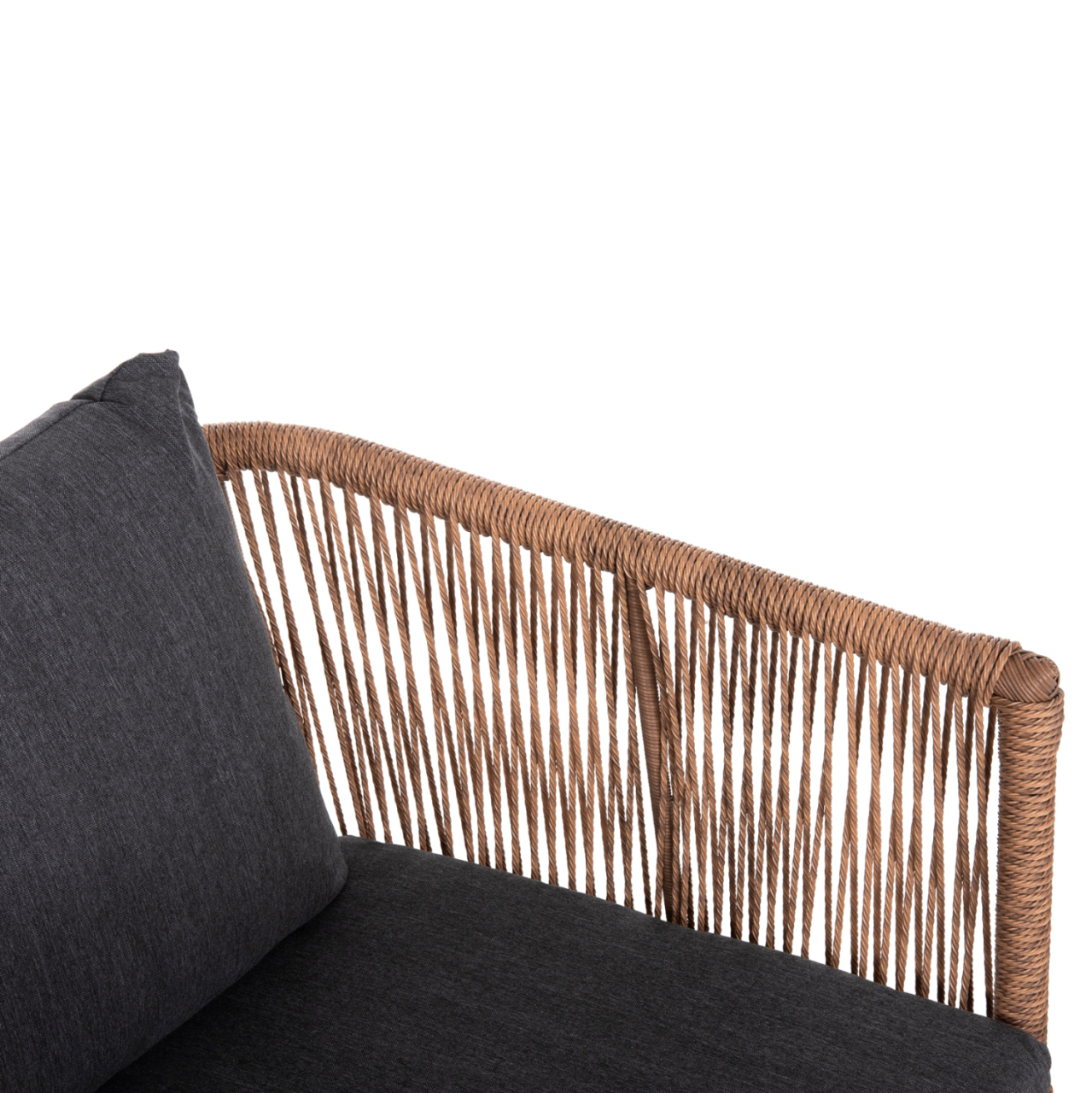 OUTDOOR LOUNGE 4PCS SET FREJA HM6057.03 ALUMINUM IN ANTHRACITE-PE RATTAN IN BEIGE-ANTHRACITE CUSHIONS [5]