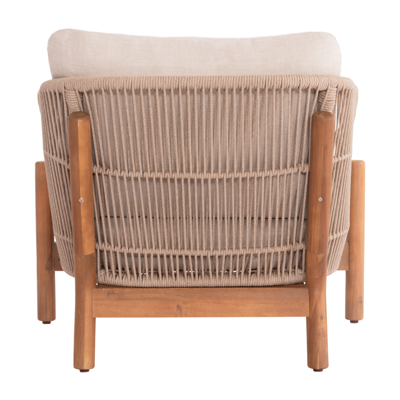 OUTDOOR LOUNGE ARMCHAIR SANJI HM6221 ACACIA WOOD-ALUMINUM-ROPE 88x78x68-75Hcm. [6]
