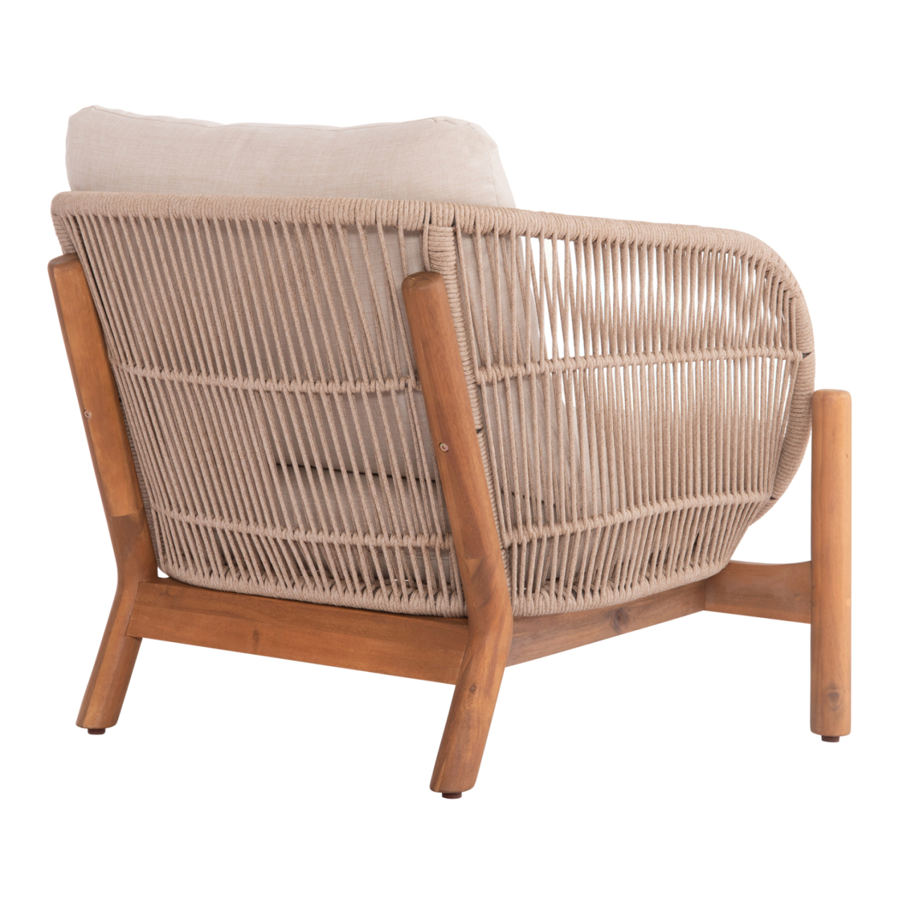 OUTDOOR LOUNGE ARMCHAIR SANJI HM6221 ACACIA WOOD-ALUMINUM-ROPE 88x78x68-75Hcm. [5]