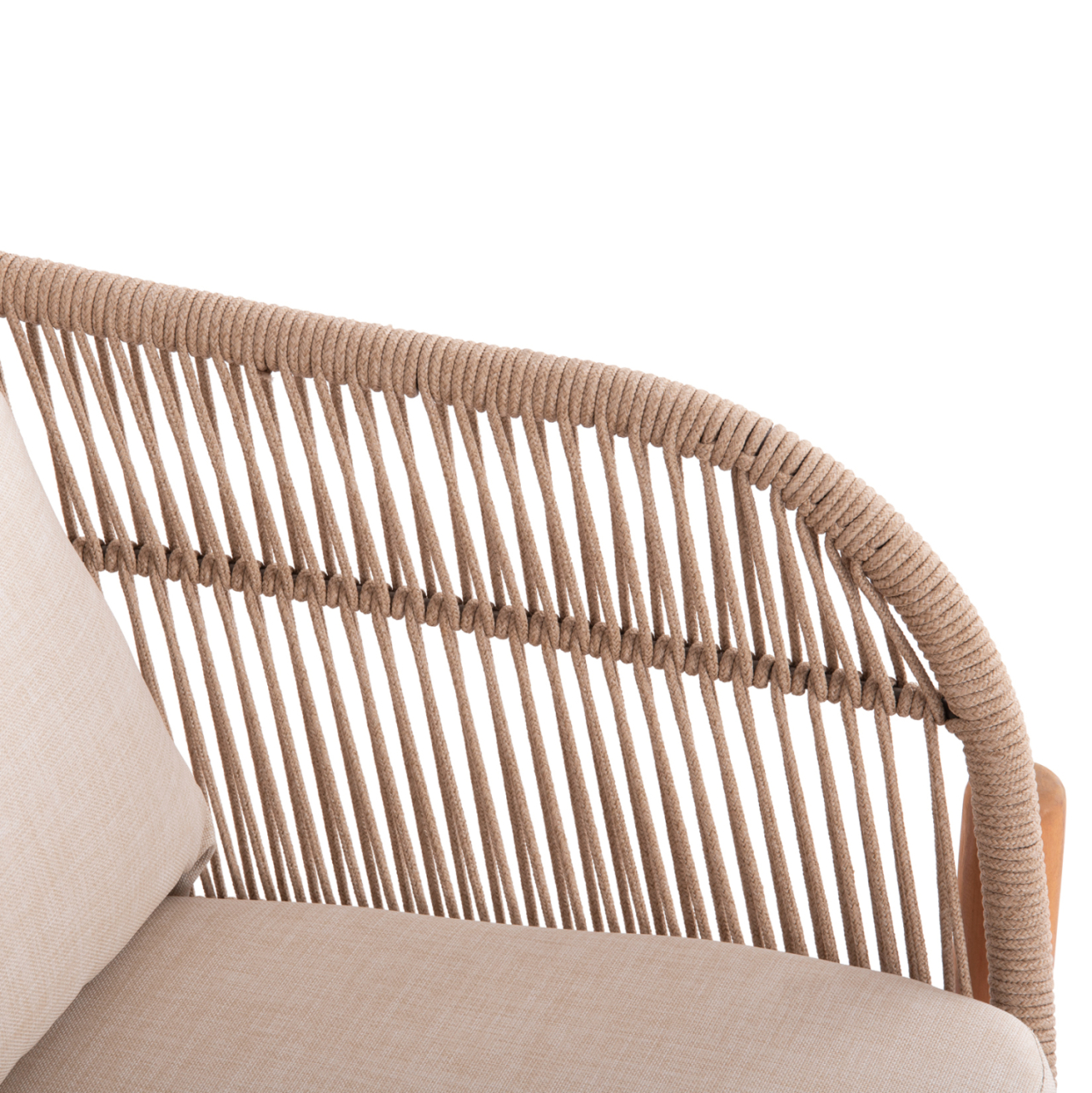 OUTDOOR LOUNGE ARMCHAIR SANJI HM6221 ACACIA WOOD-ALUMINUM-ROPE 88x78x68-75Hcm. [9]