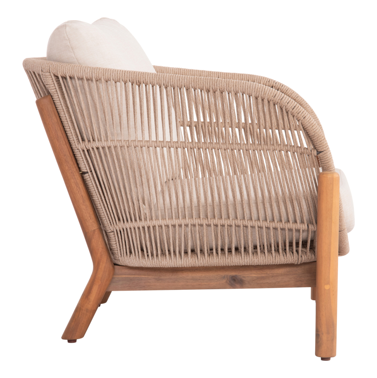 OUTDOOR LOUNGE ARMCHAIR SANJI HM6221 ACACIA WOOD-ALUMINUM-ROPE 88x78x68-75Hcm. [4]