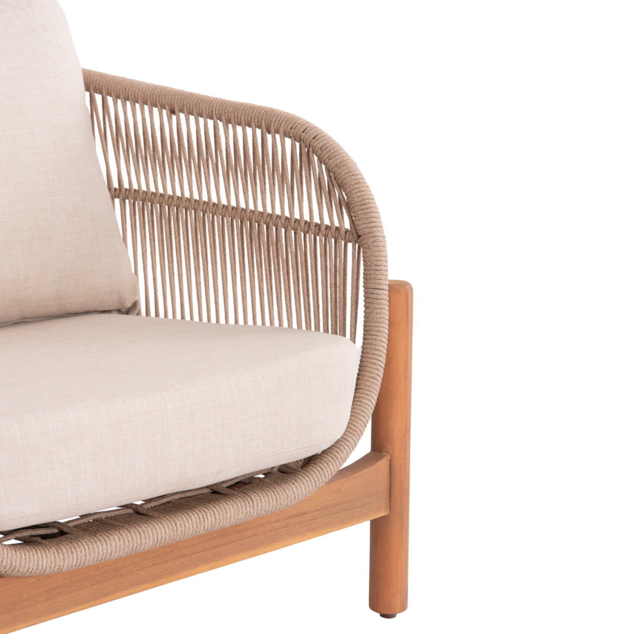OUTDOOR LOUNGE ARMCHAIR SANJI HM6221 ACACIA WOOD-ALUMINUM-ROPE 88x78x68-75Hcm. [7]